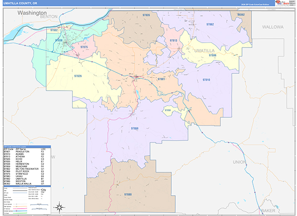 Umatilla County, OR Wall Map