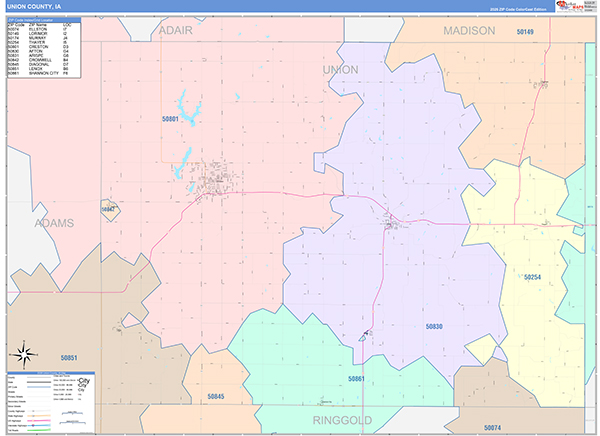 Union County, IA Wall Map