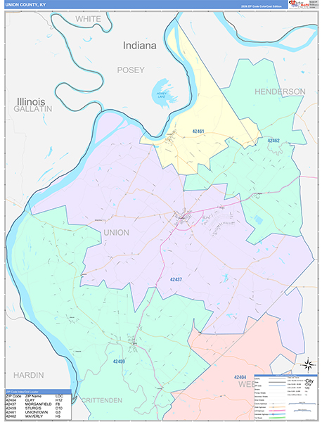 Union County, KY Zip Code Map