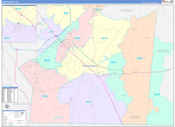 Union County, NC Wall Map