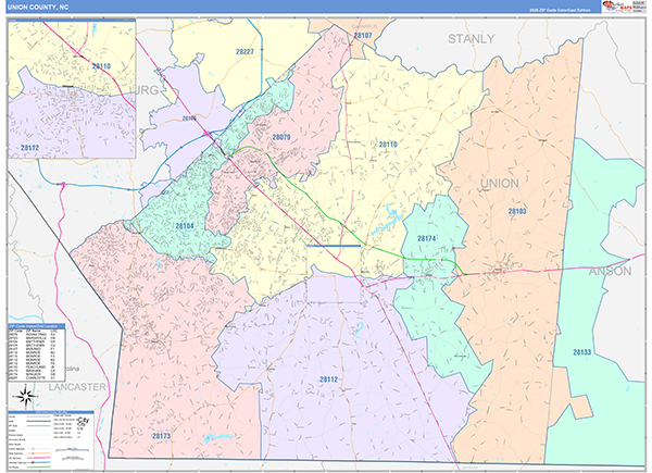 Union County, NC Zip Code Map