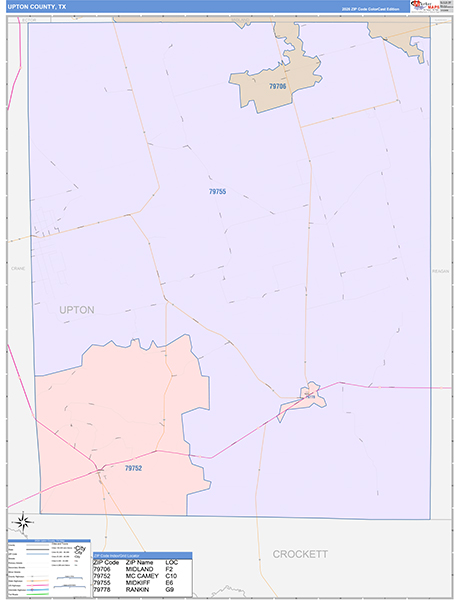 Upton County, TX Zip Code Map