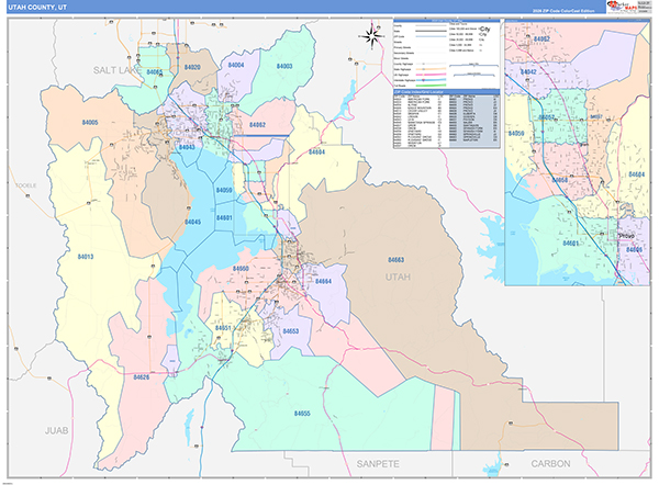 Utah County, UT Zip Code Map