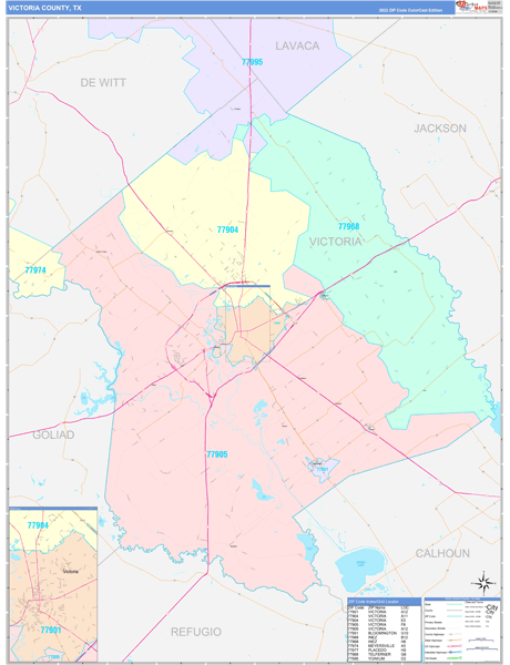 Victoria County Digital Map Color Cast Style