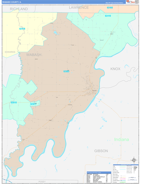 Wabash County, IL Zip Code Map