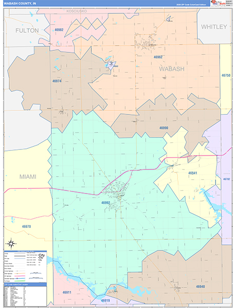 Wabash County, IN Zip Code Map
