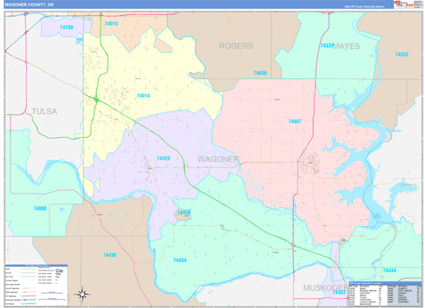 Wagoner County Digital Map Color Cast Style
