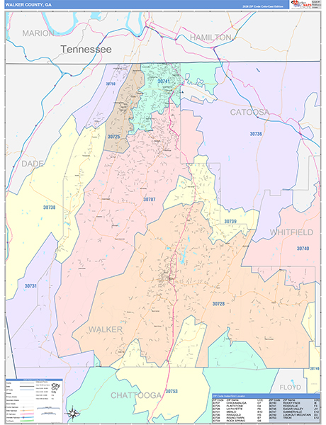 Walker County, GA Zip Code Map