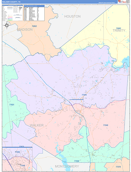 Walker County, TX Zip Code Map