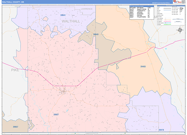 Walthall County, MS Zip Code Map