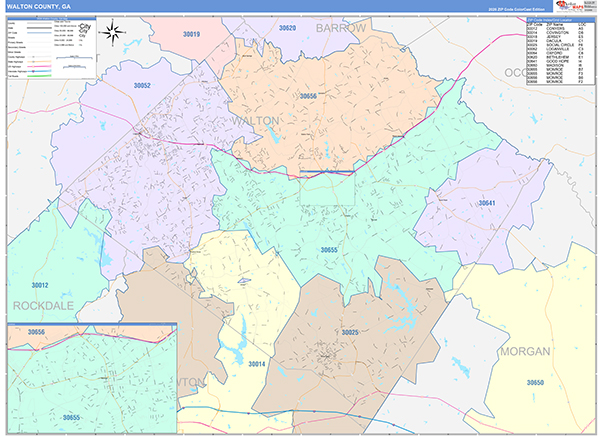 Walton County, GA Zip Code Map