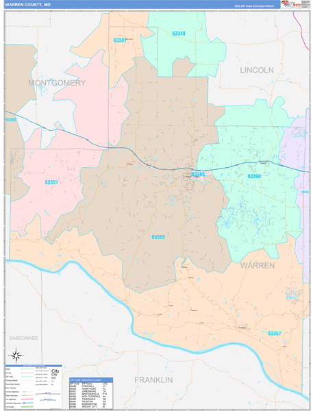 Warren County, MO Zip Code Map