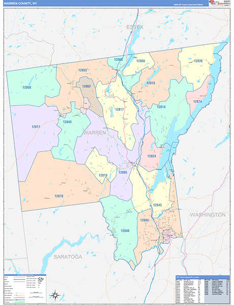 Warren County, NY Zip Code Map