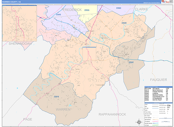Warren County, VA Zip Code Map
