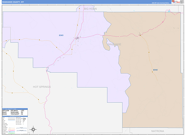 Washakie County, WY Zip Code Map