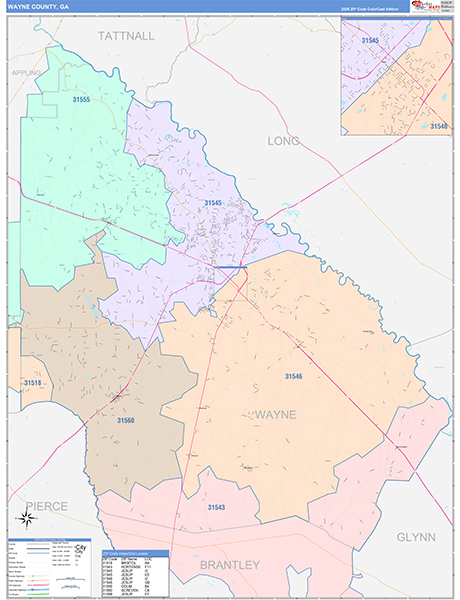 Wayne County, GA Zip Code Map