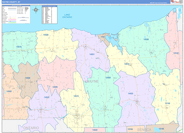 Wayne County, NY Zip Code Map