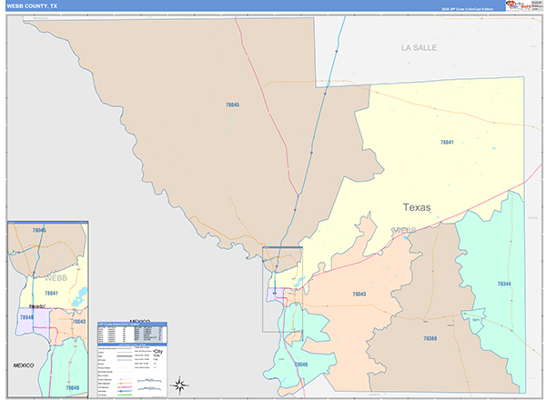 Webb County, TX Zip Code Map