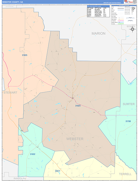 Webster County, GA Zip Code Map