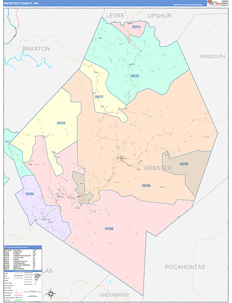 Webster County, WV Zip Code Map
