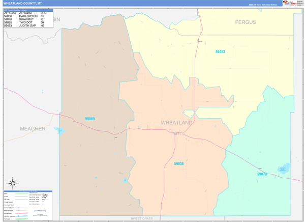 Wheatland County Digital Map Color Cast Style