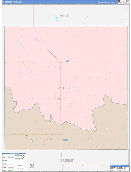 Wheeler County, NE Zip Code Map
