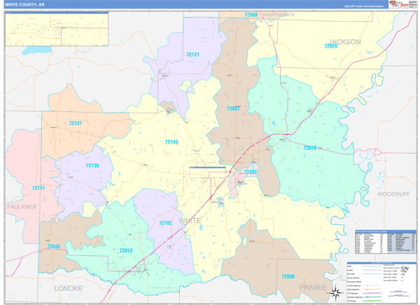 White County, AR Zip Code Map