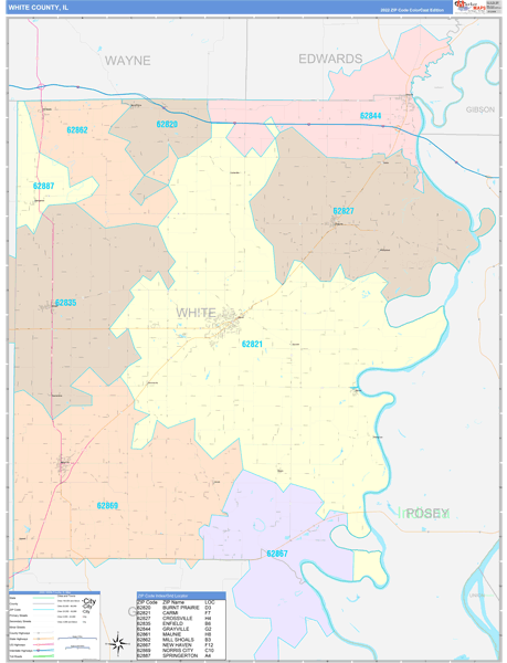 White County, IL Zip Code Map