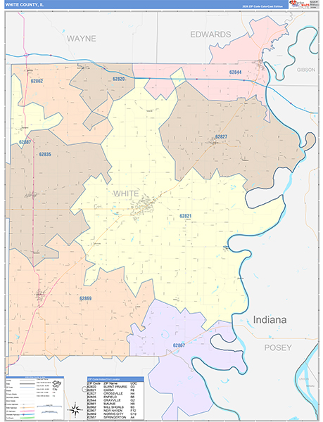 White County, IL Zip Code Map