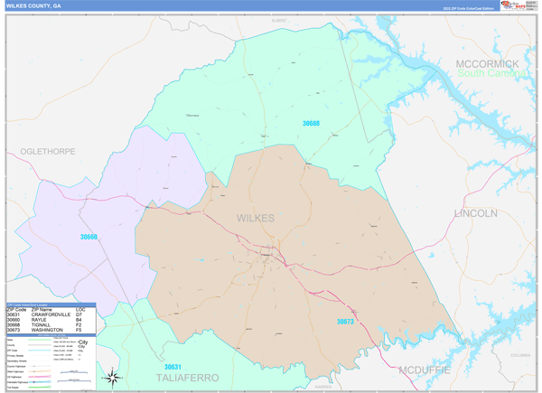 Wilkes County Digital Map Color Cast Style