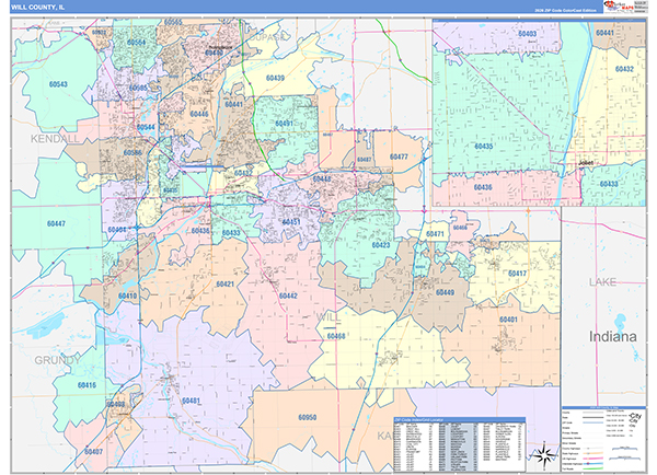 Will County, IL Zip Code Map