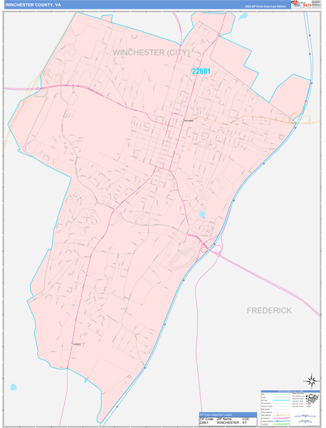 Winchester County, VA Wall Map