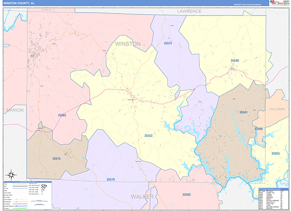 Winston County, AL Zip Code Map