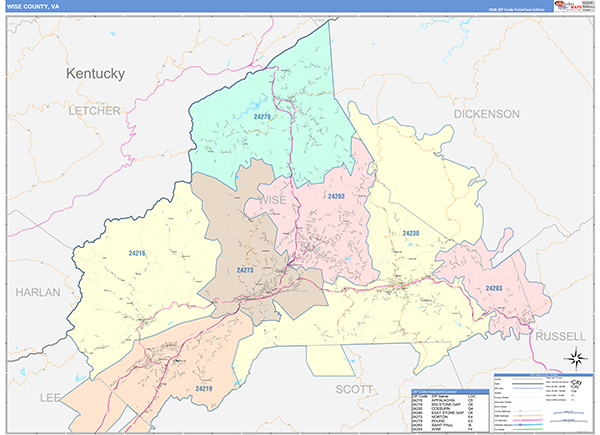 Wise County, VA Zip Code Map
