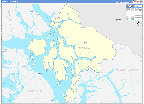 Wrangell-Petersburg Borough (County), AK Wall Map