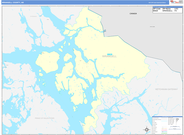 Wrangell County Digital Map Color Cast Style