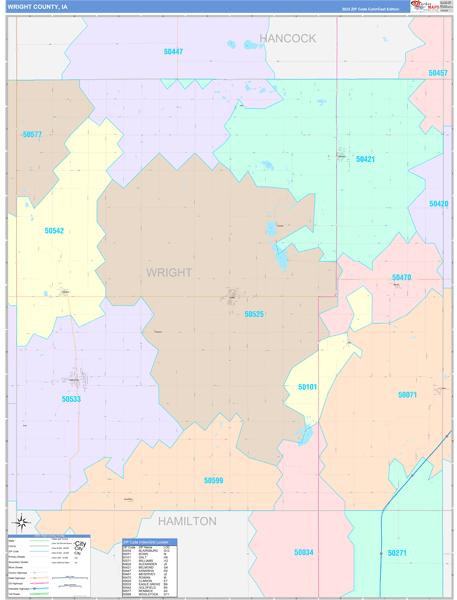 Wright County Digital Map Color Cast Style