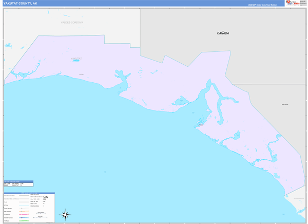 Yakutat County Digital Map Color Cast Style