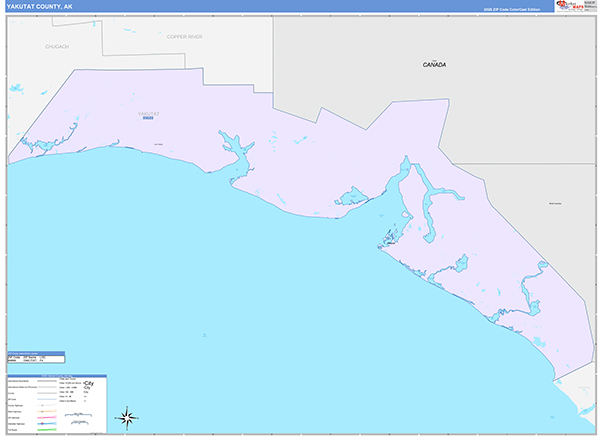 Yakutat Borough (County), AK Wall Map