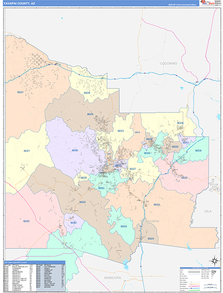 Yavapai County, AZ Zip Code Map