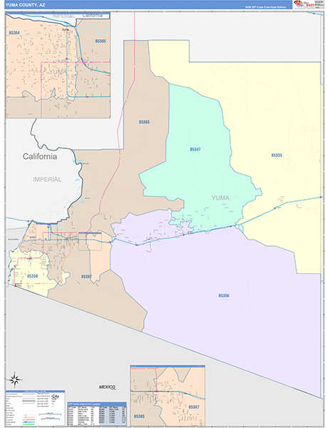 Yuma County, AZ Zip Code Map