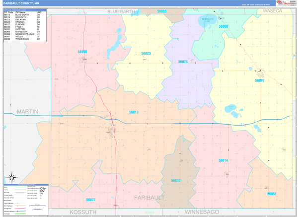 Faribault County, MN Carrier Route Maps - Premium