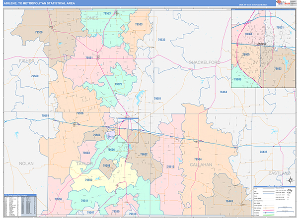 Abilene Metro Area Wall Map