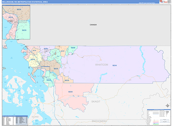 Bellingham Metro Area Wall Map