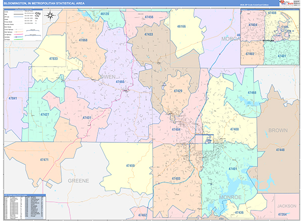 Bloomington Metro Area Wall Map