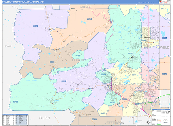 Boulder Metro Area Wall Map