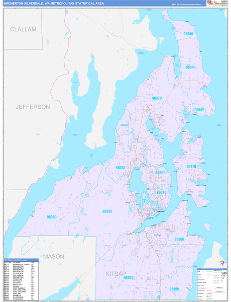 Bremerton Zip Code Map Maps Of Bremerton-Silverdale Metro Area Washington - Marketmaps.com
