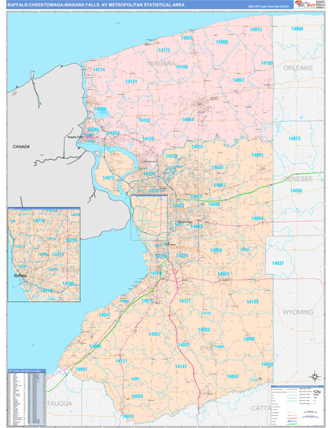 Maps of Buffalo-Cheektowaga-Niagara Falls Metro Area New York