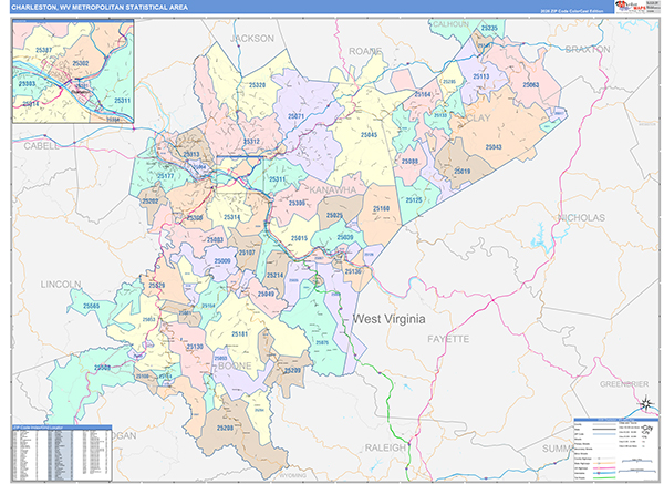 Charleston Metro Area Wall Map
