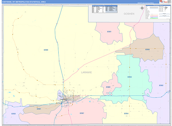 Cheyenne Metro Area Wall Map